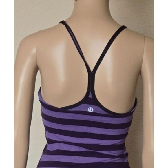 Lululemon Power Y Tank Top striped purple Women's Size 4 - Picture 4 of 5